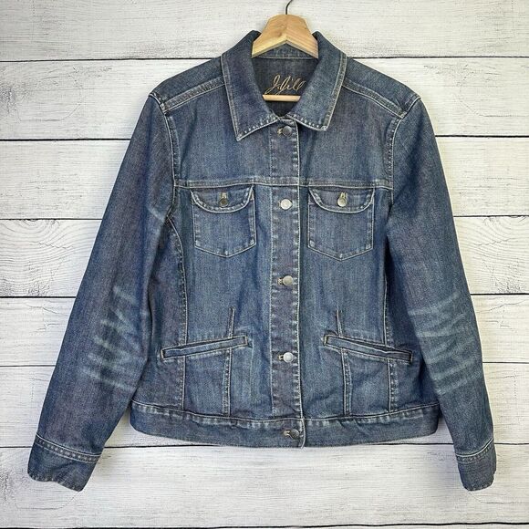 J. Jill Jackets & Blazers - J. Jill Denim Jean Jacket Womens Size Medium Button Down Stretch Blue‎ Med Wash